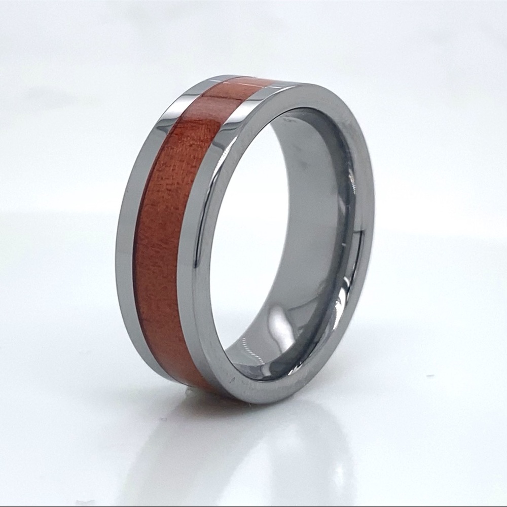 NEW Alamea 8mm Tungsten Koa Wood Band